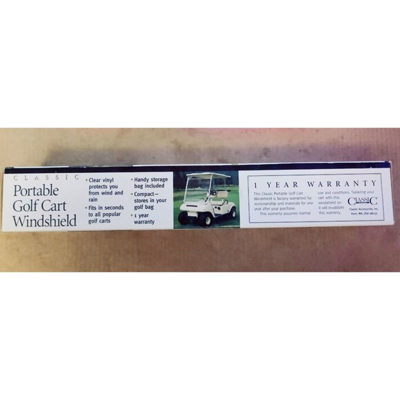 Portable Golf Cart Windshield by Classic Accessories- Clear Windshield, NEW - Picture 1 of 5